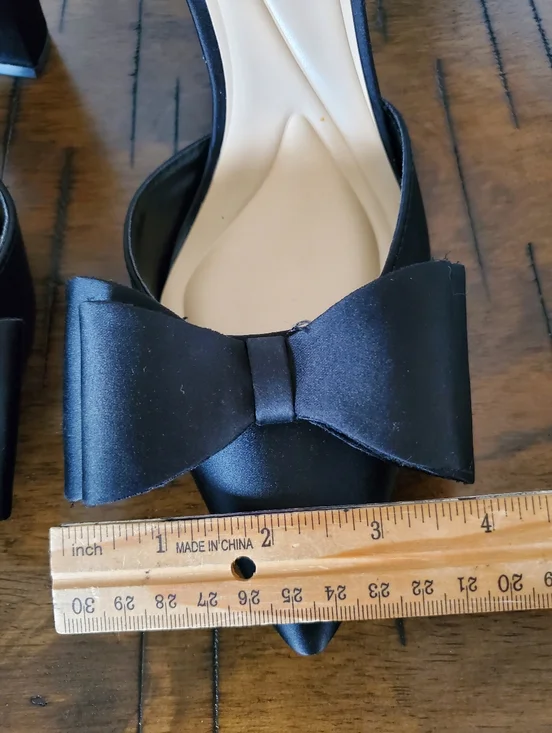 NWOB Jessica Simpson Naomia3 Nekira Black Satin Bow Slingback Heels NWOB - Picture 7 of 9